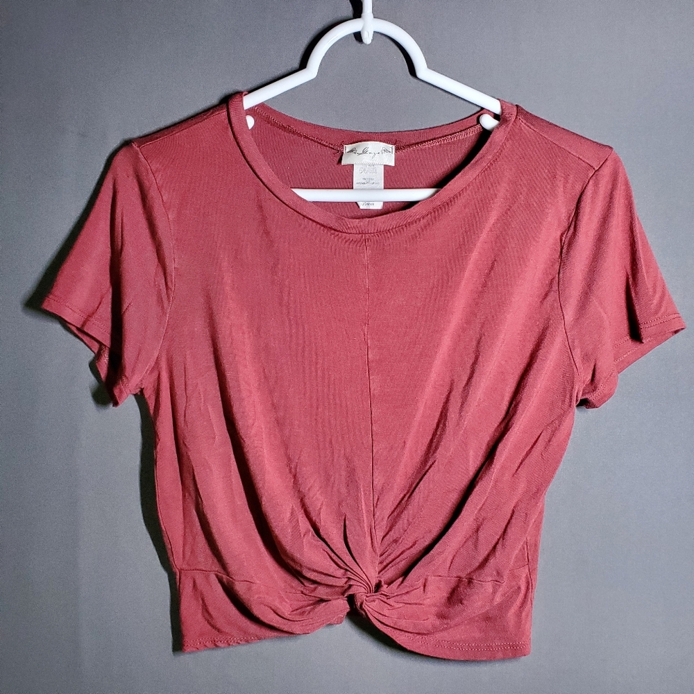 GAZE Women's Short Sleeve Crop Top Size L
